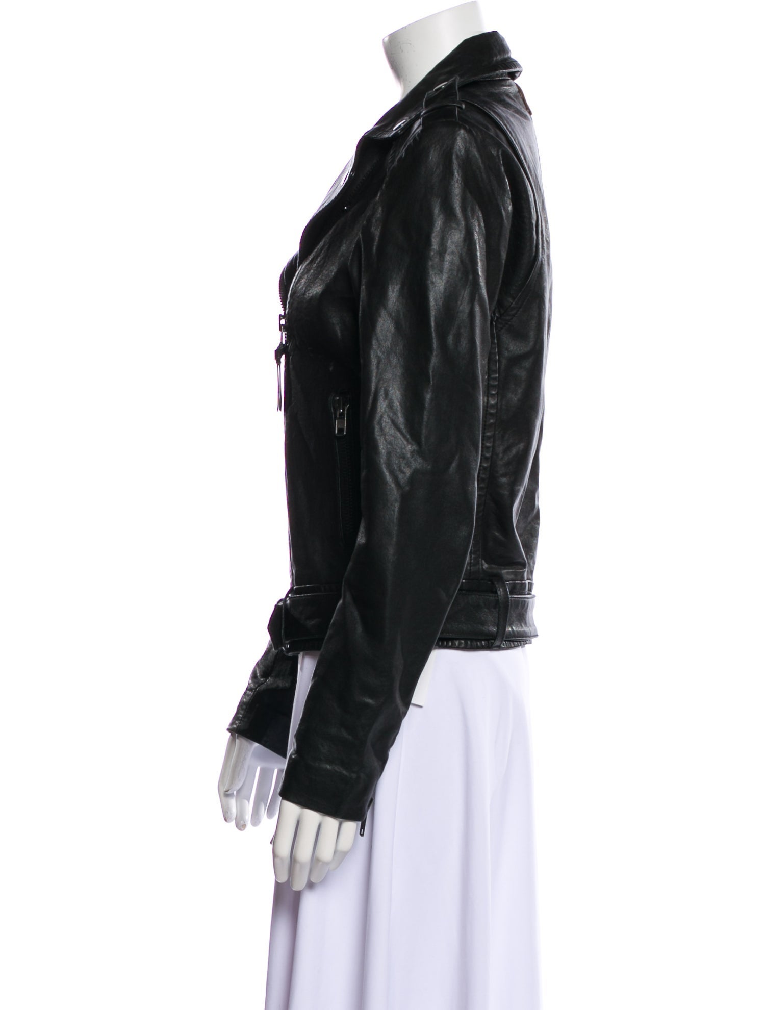 DOLCE & GABBANA Size 42 Black Lambskin Leather Bomber Jacket