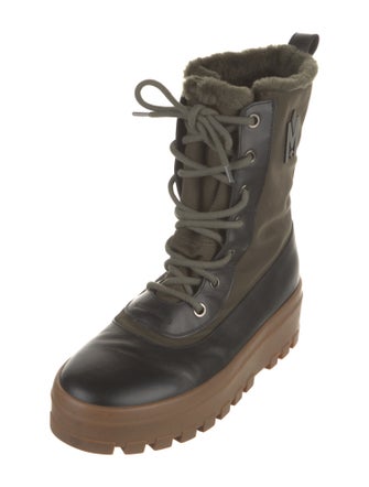 Mackage Leather Faux Fur Trim Lace-Up Boots