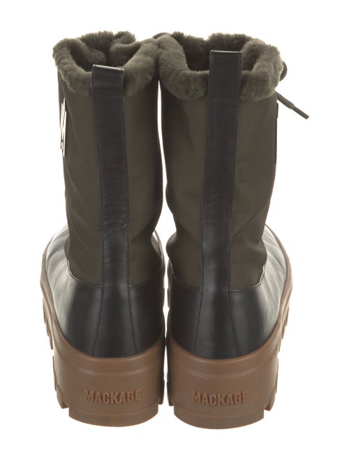 Mackage Leather Faux Fur Trim Lace-Up Boots