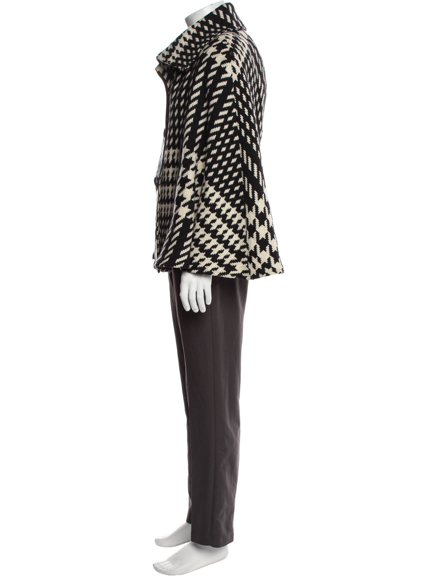 Mackage Wool Houndstooth Print Cape