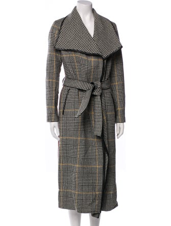 Mackage Wool Houndstooth Print Trench Coat