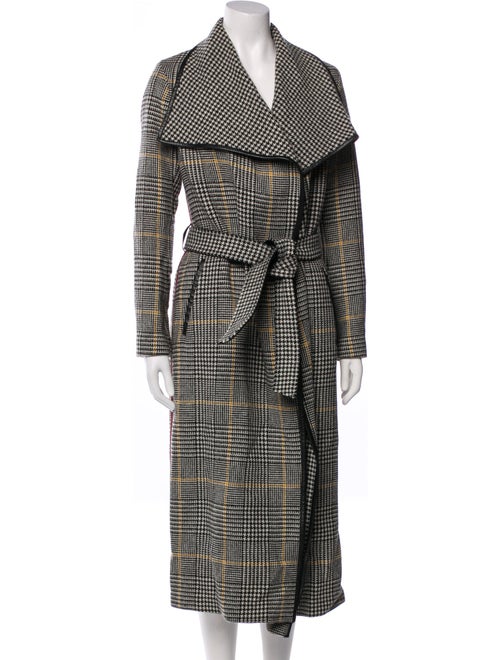 Mackage Wool Houndstooth Print Trench Coat