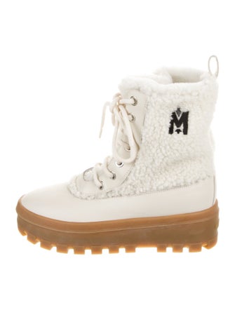 Mackage Leather Colorblock Pattern Combat Boots