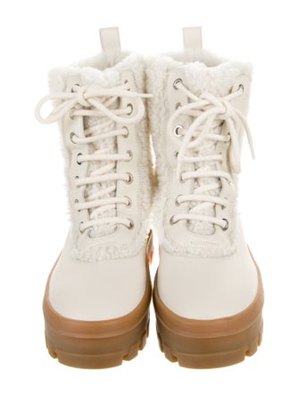 Mackage Leather Colorblock Pattern Combat Boots