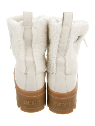 Mackage Leather Colorblock Pattern Combat Boots