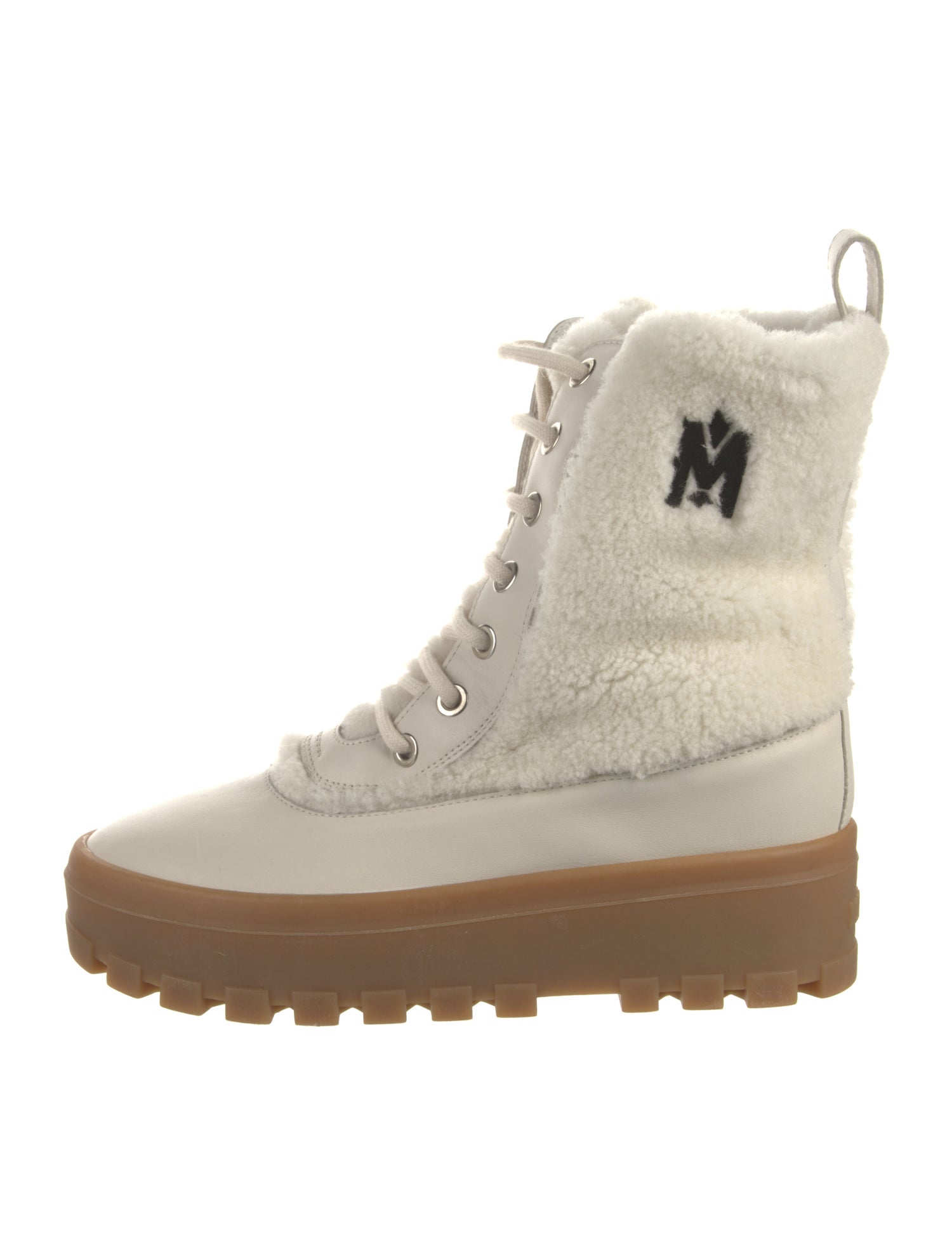 Mackage Leather Colorblock Pattern Combat Boots