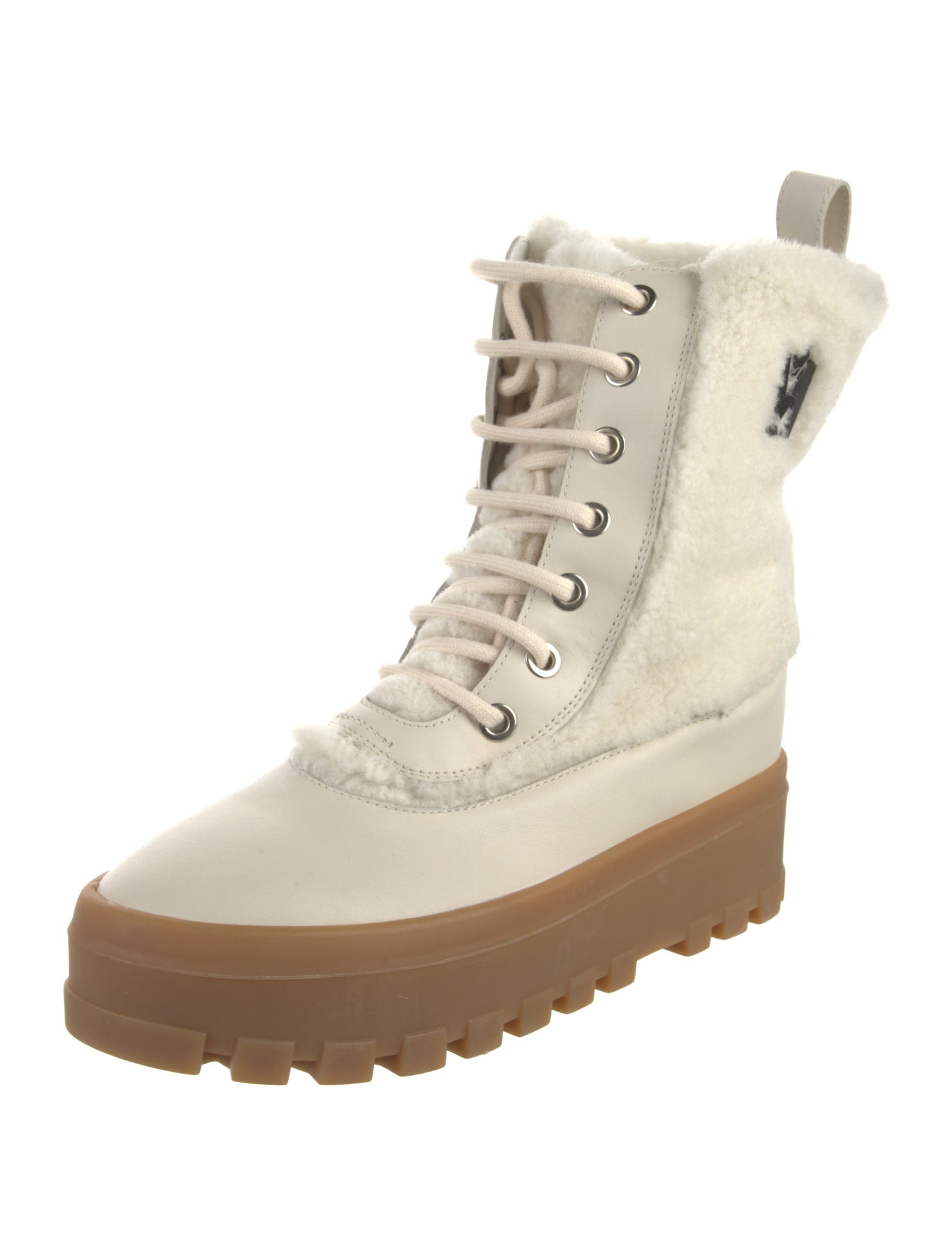 Mackage Leather Colorblock Pattern Combat Boots