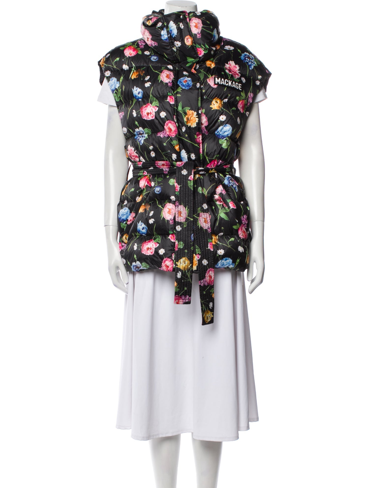 Mackage Down Floral Print Vest