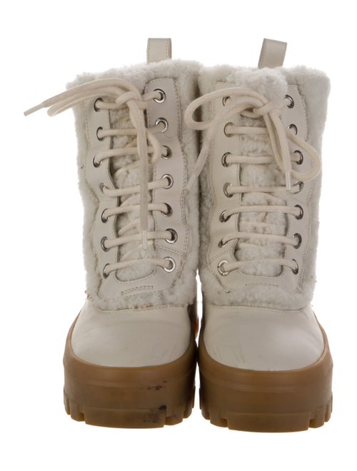 Mackage Leather Graphic Print Combat Boots