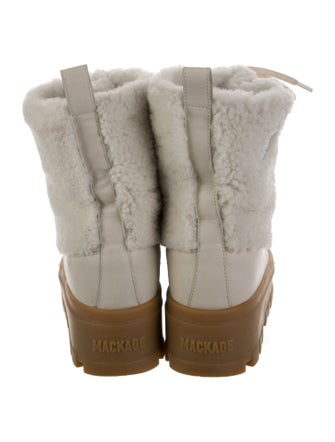 Mackage Leather Graphic Print Combat Boots