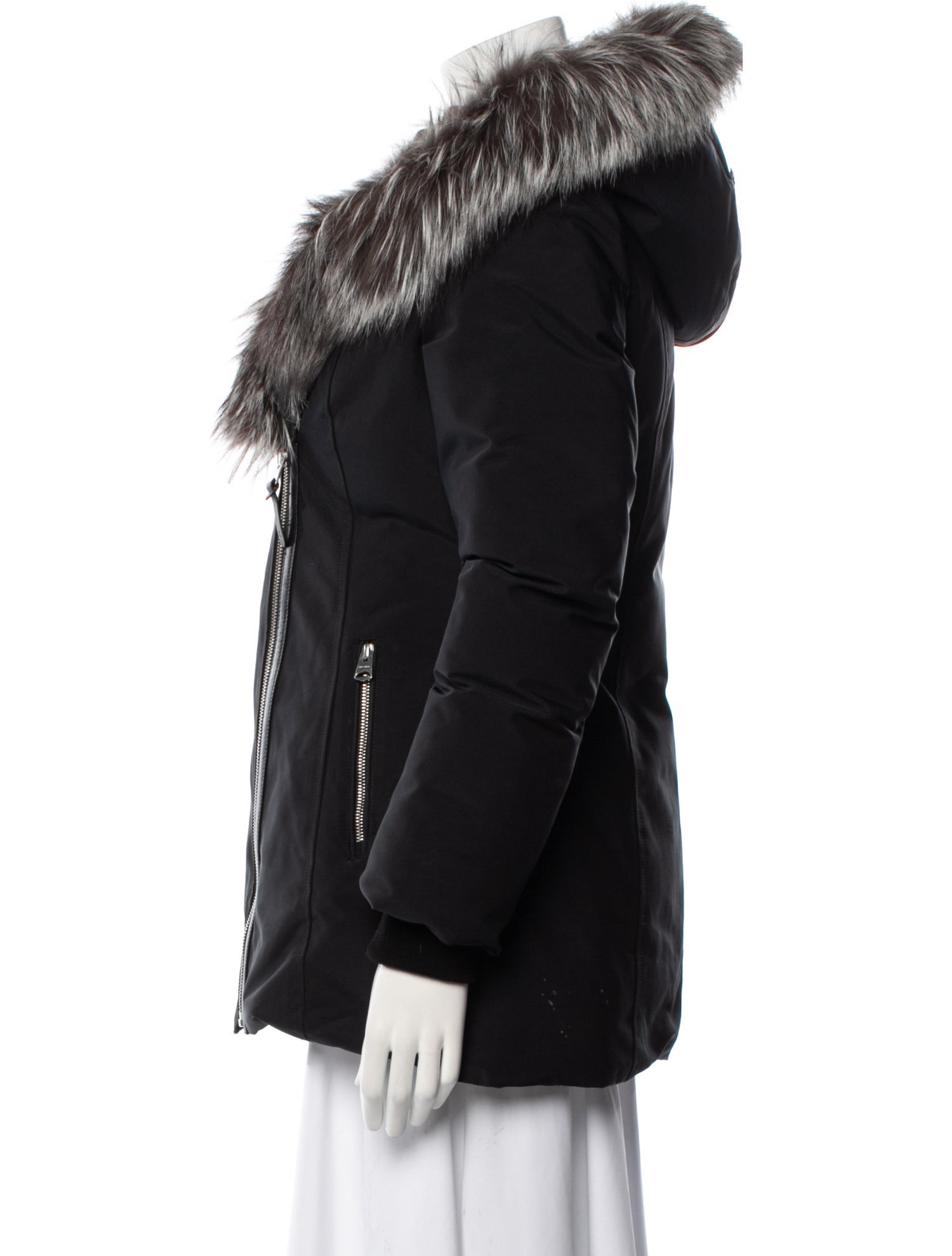 Mackage Silver Fox Fur Trim Down Jacket