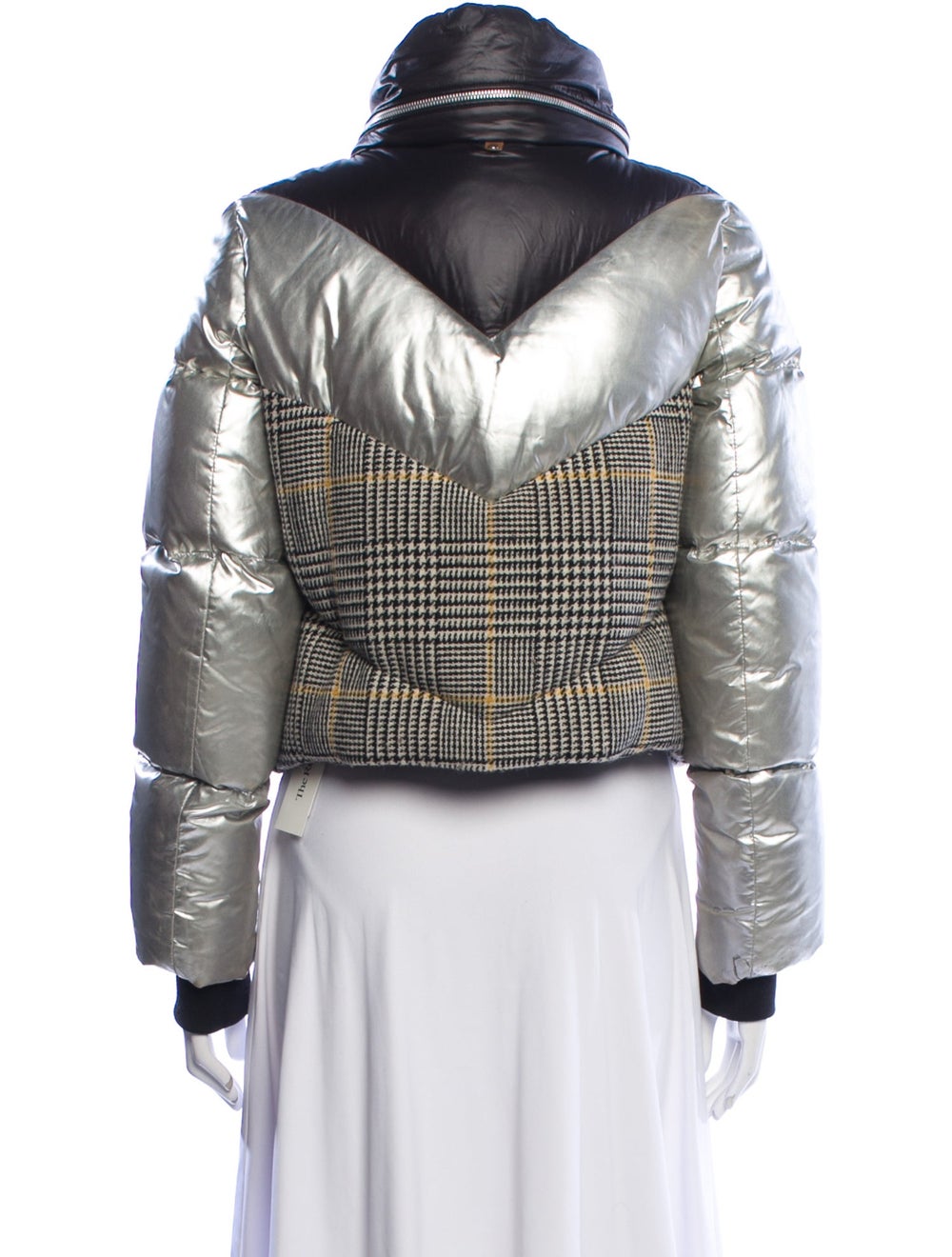 Mackage Down Jacket Silver Houndstooth Print Stan… - image 3