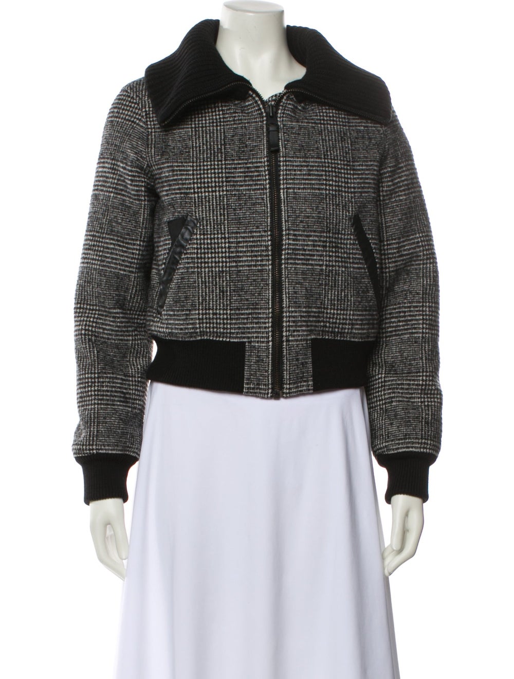 Mackage Down Jacket Houndstooth Print Pointed Col… - image 1