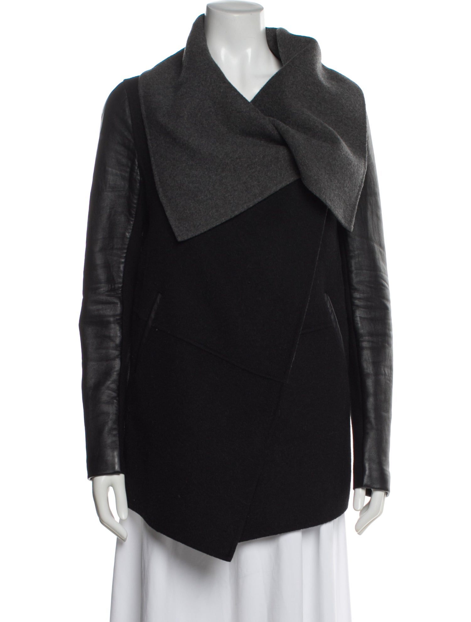 Mackage Wool Colorblock Pattern Biker Jacket
