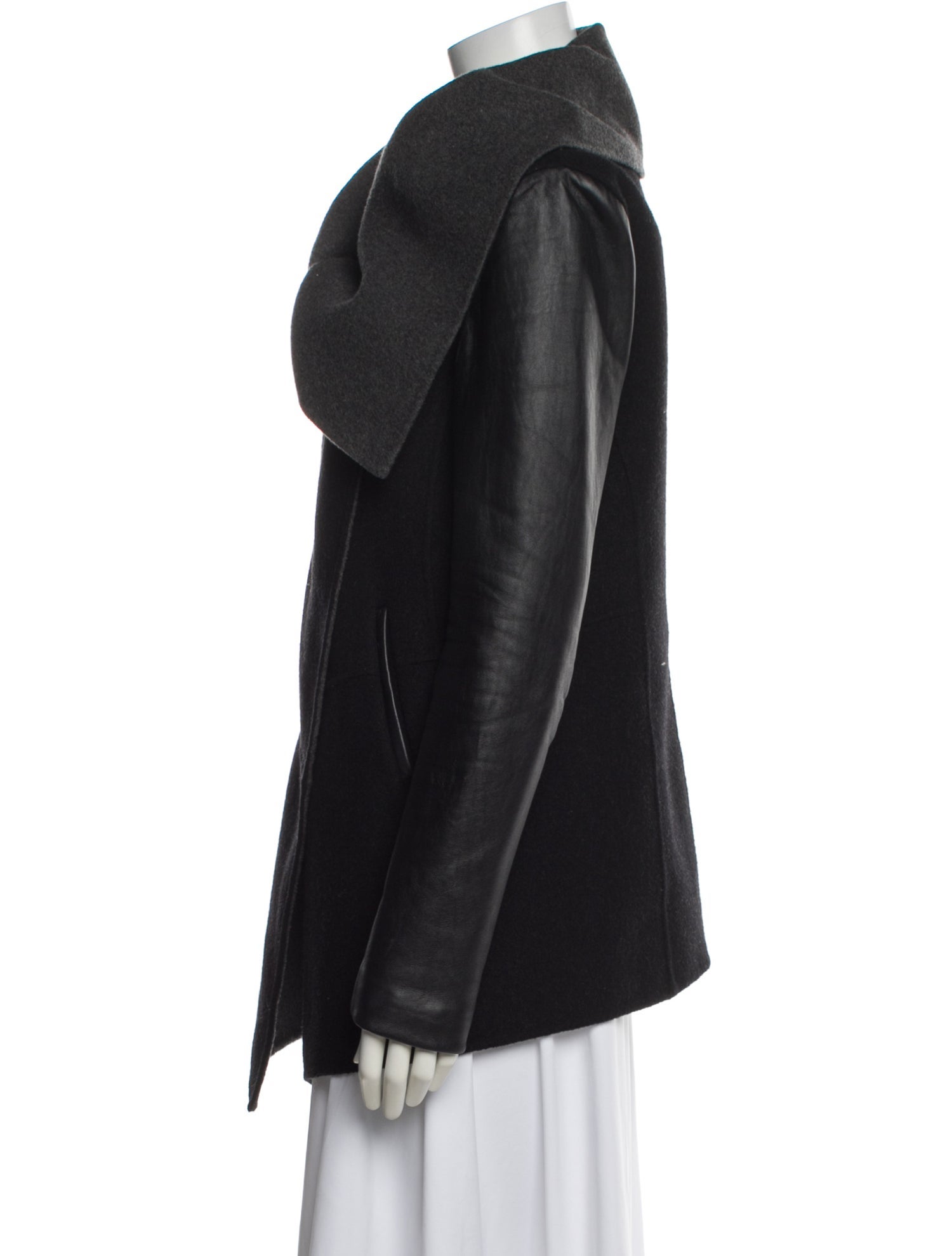 Mackage Wool Colorblock Pattern Biker Jacket