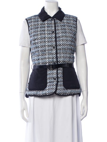 Pre-owned Mackage Tweed Pattern Vest In Blue