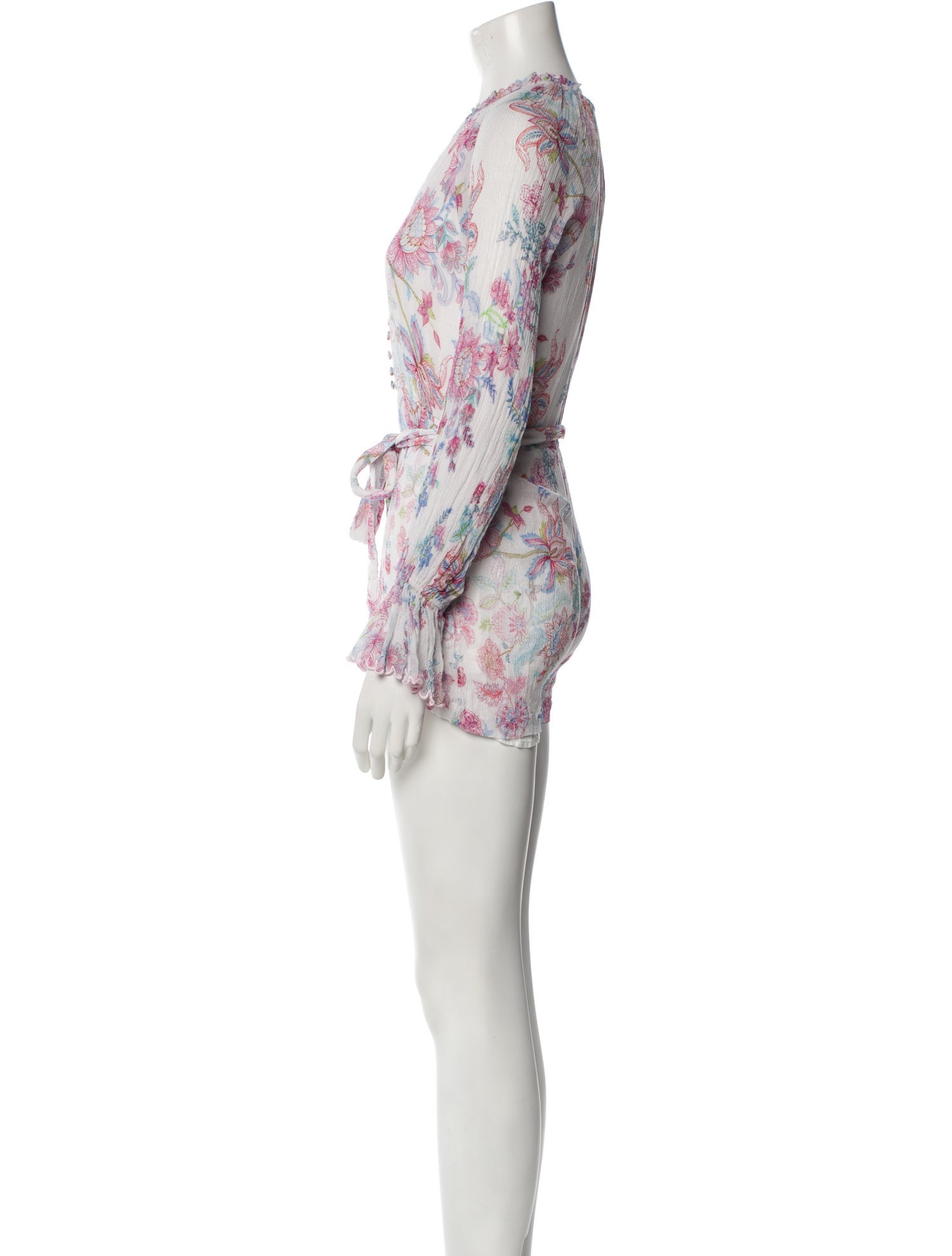 Hemant and Nandita Floral Print Plunge Neckline Romper