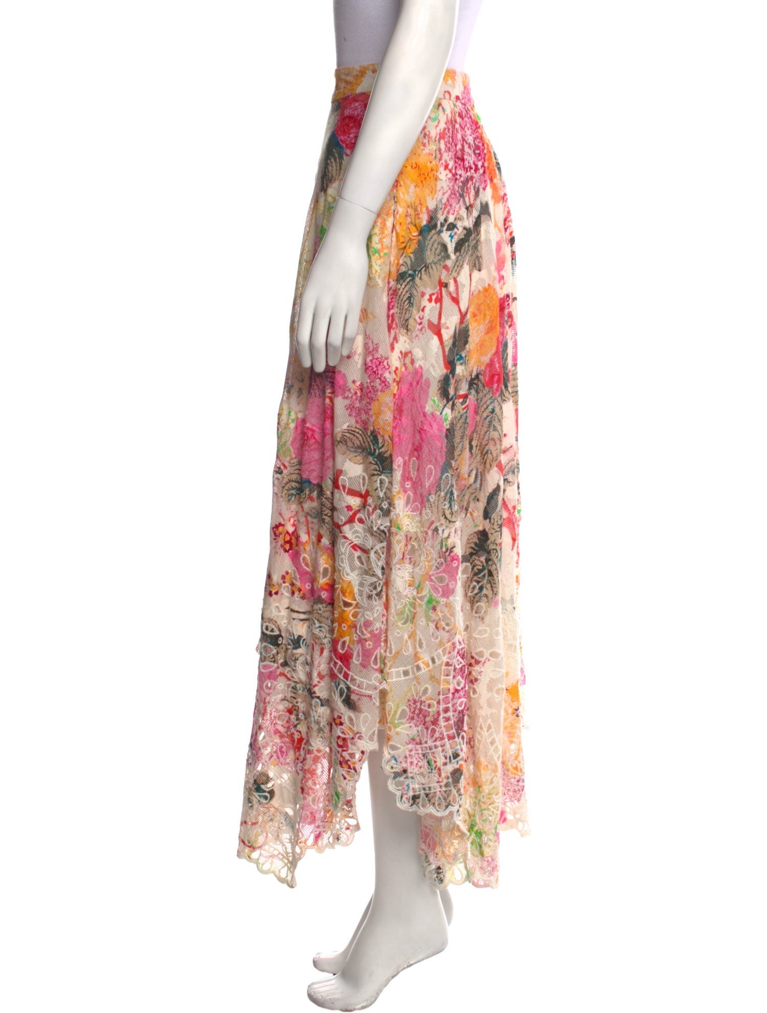 Hemant and Nandita Floral Print Midi Length Skirt