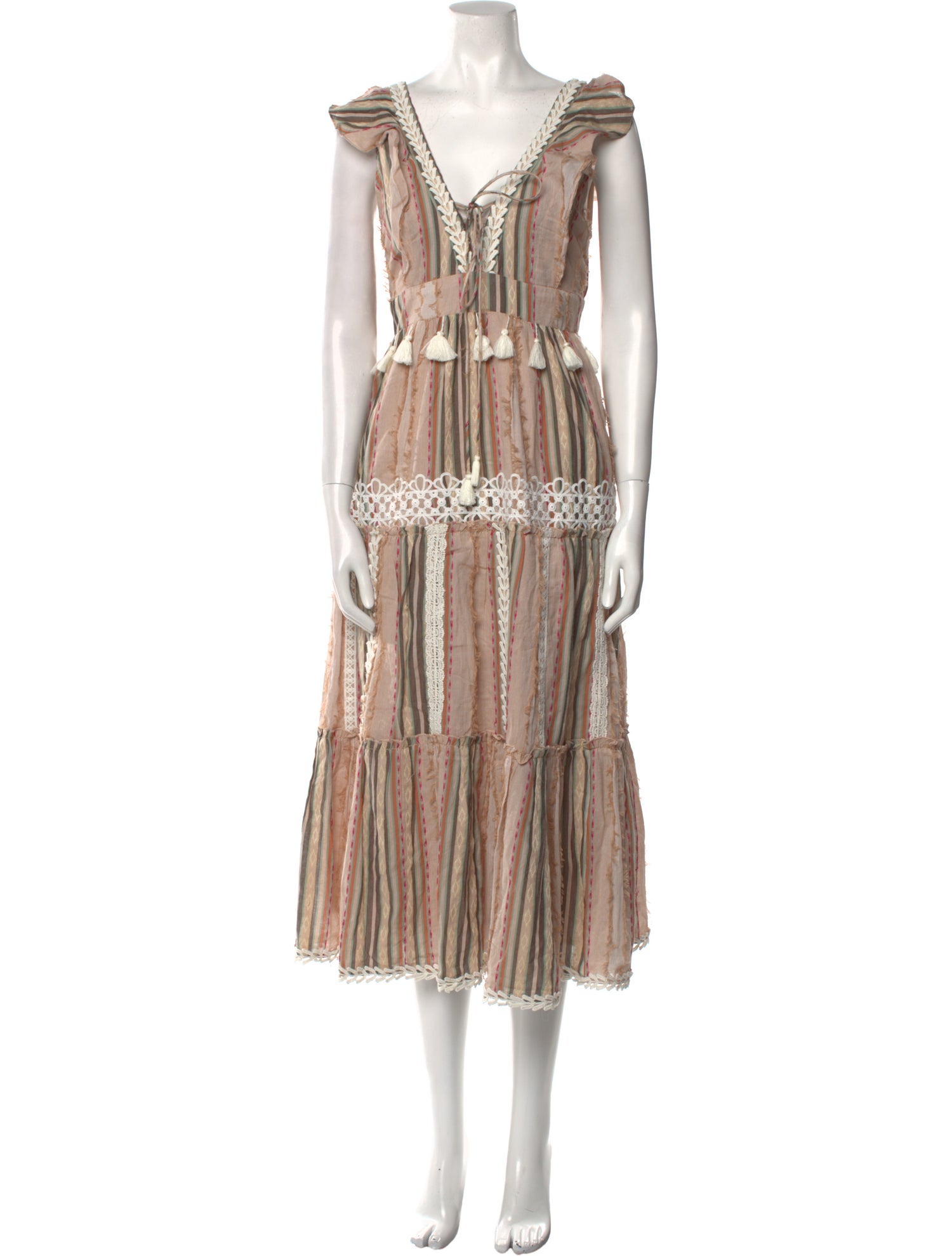 Hemant and Nandita Striped Midi Length Dress w/ Tags