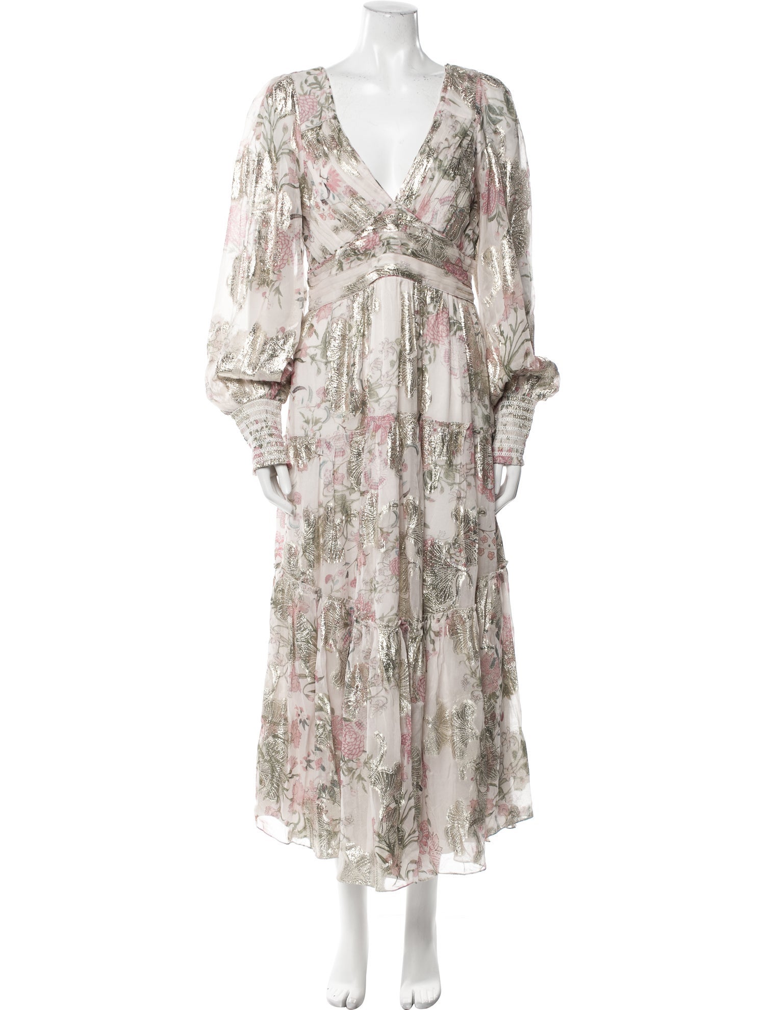 Hemant and Nandita Floral Print Long Dress w/ Tags