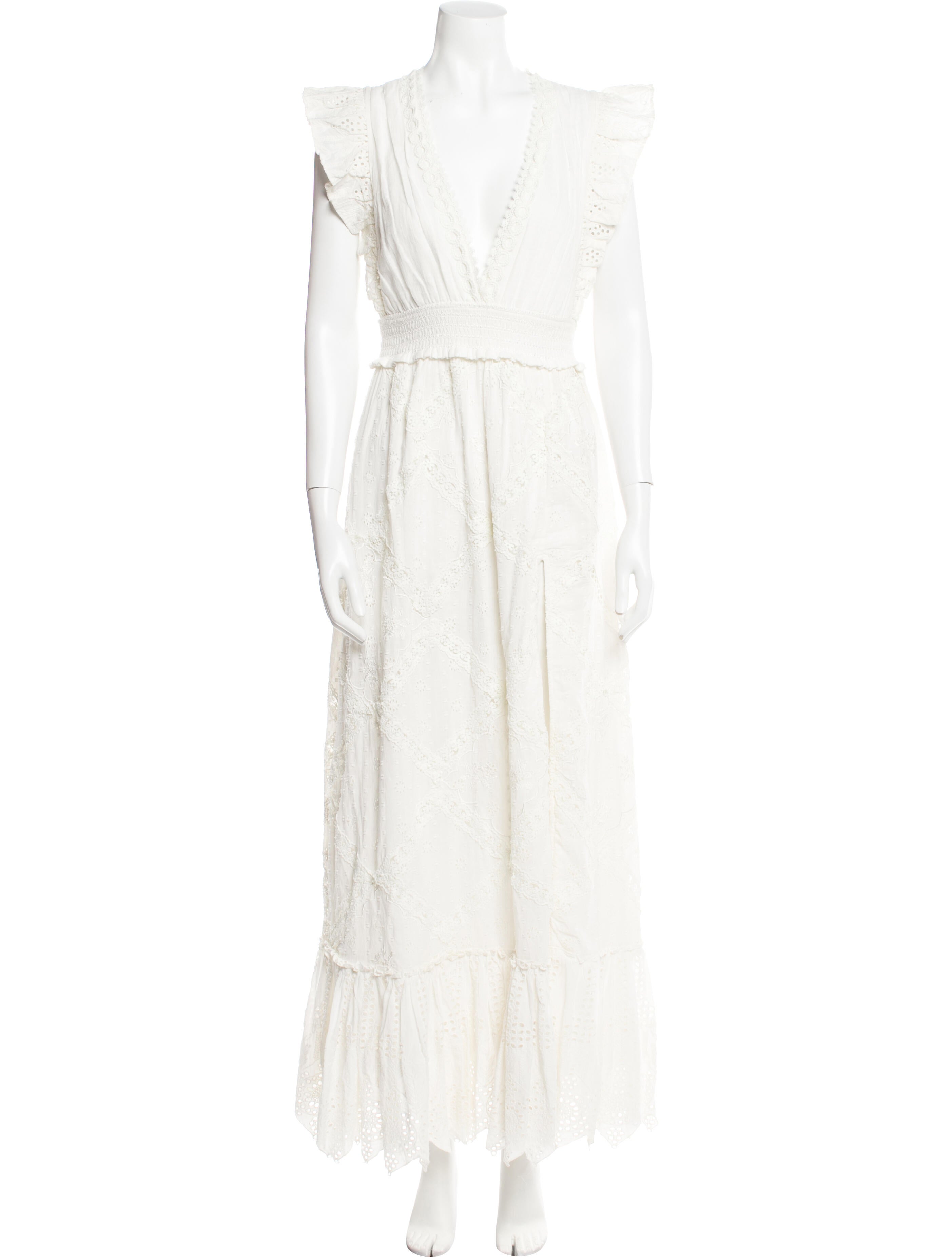 Hemant and Nandita Plunge Neckline Long Dress