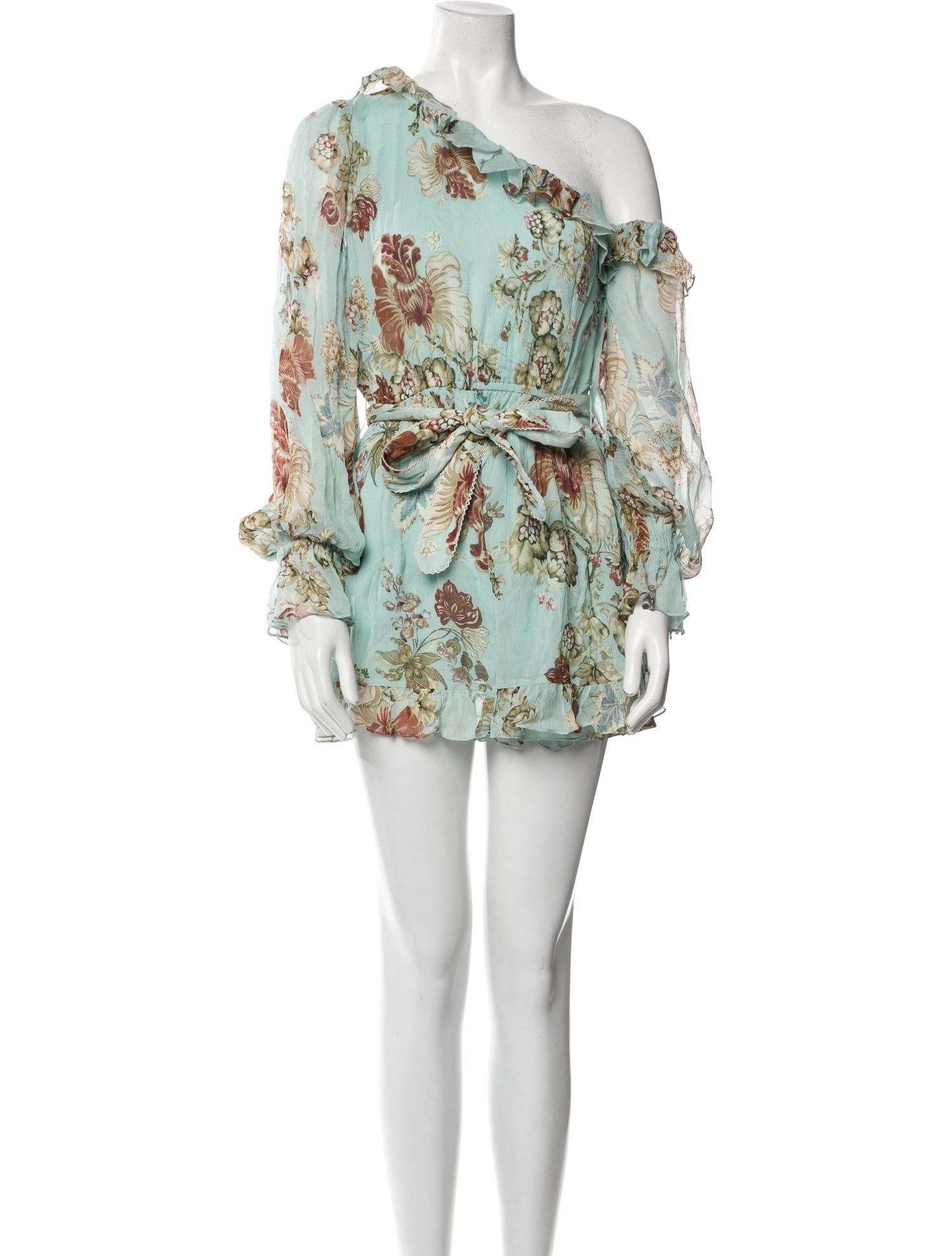 Hemant and Nandita Floral Print One-Shoulder Romper w/ Tags