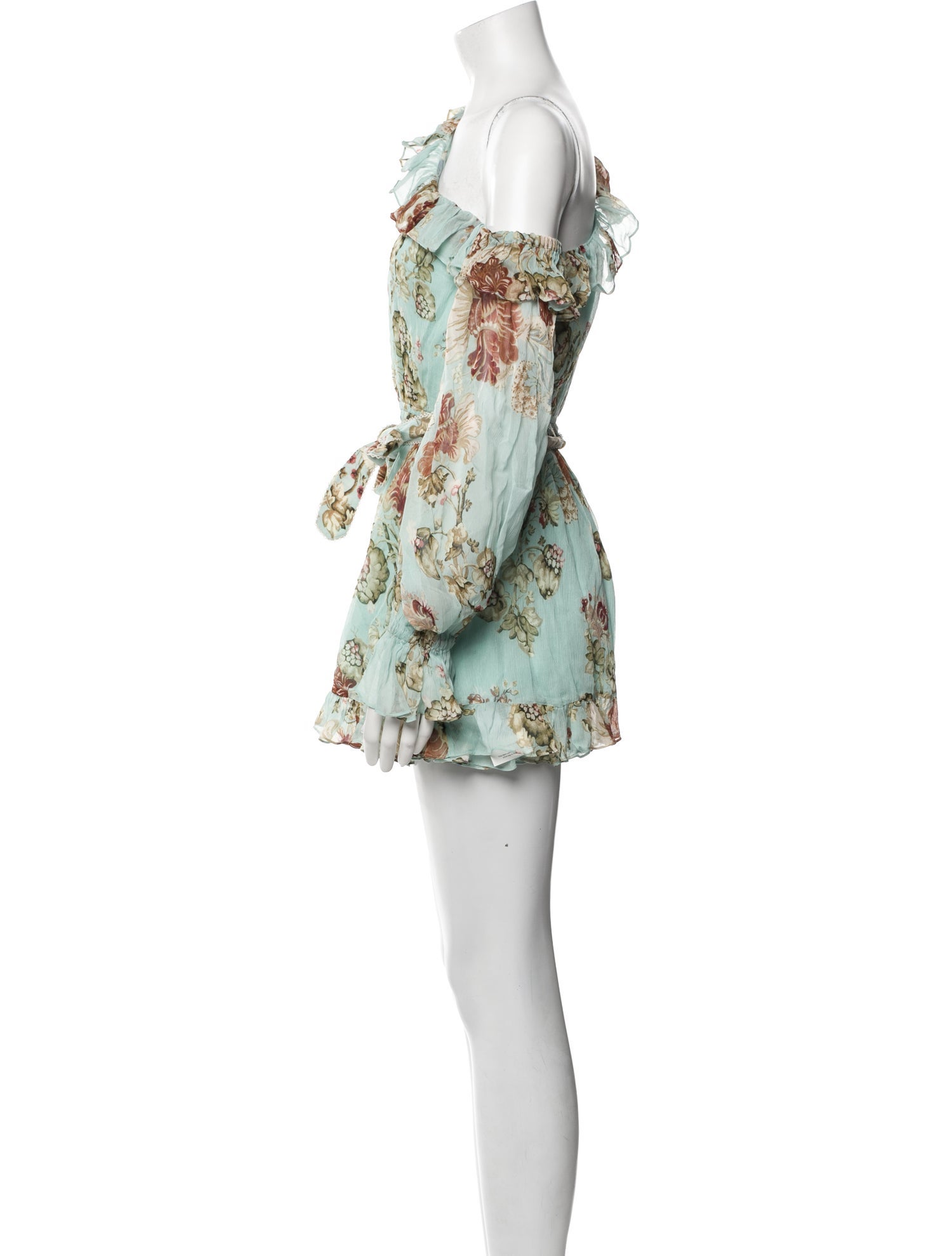 Hemant and Nandita Floral Print One-Shoulder Romper w/ Tags