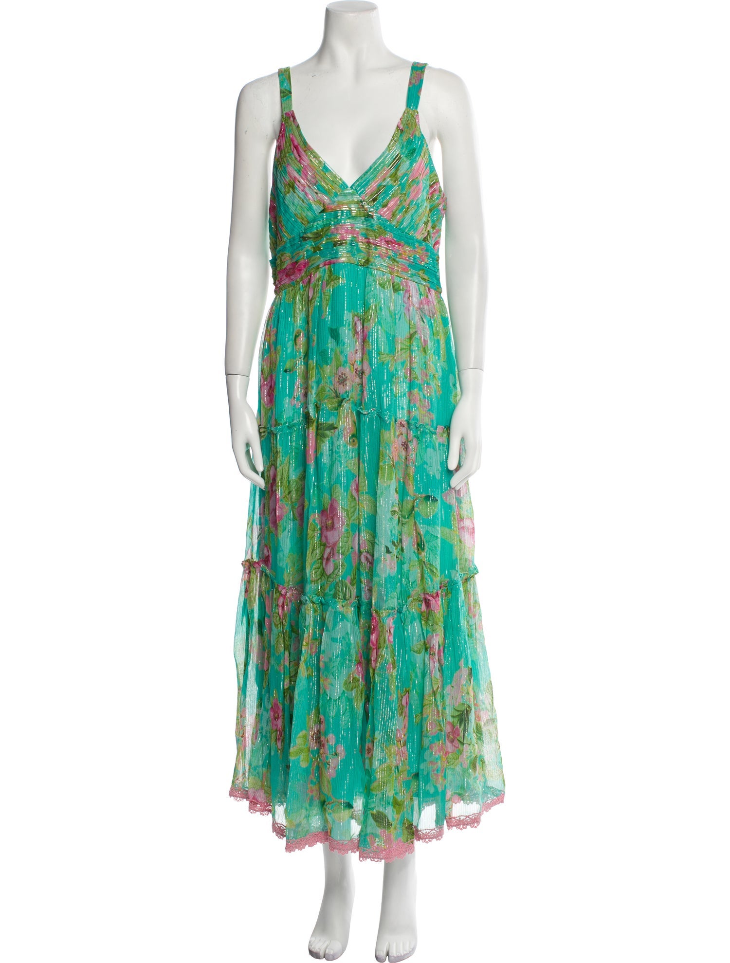 Hemant and Nandita Floral Print Long Dress w/ Tags