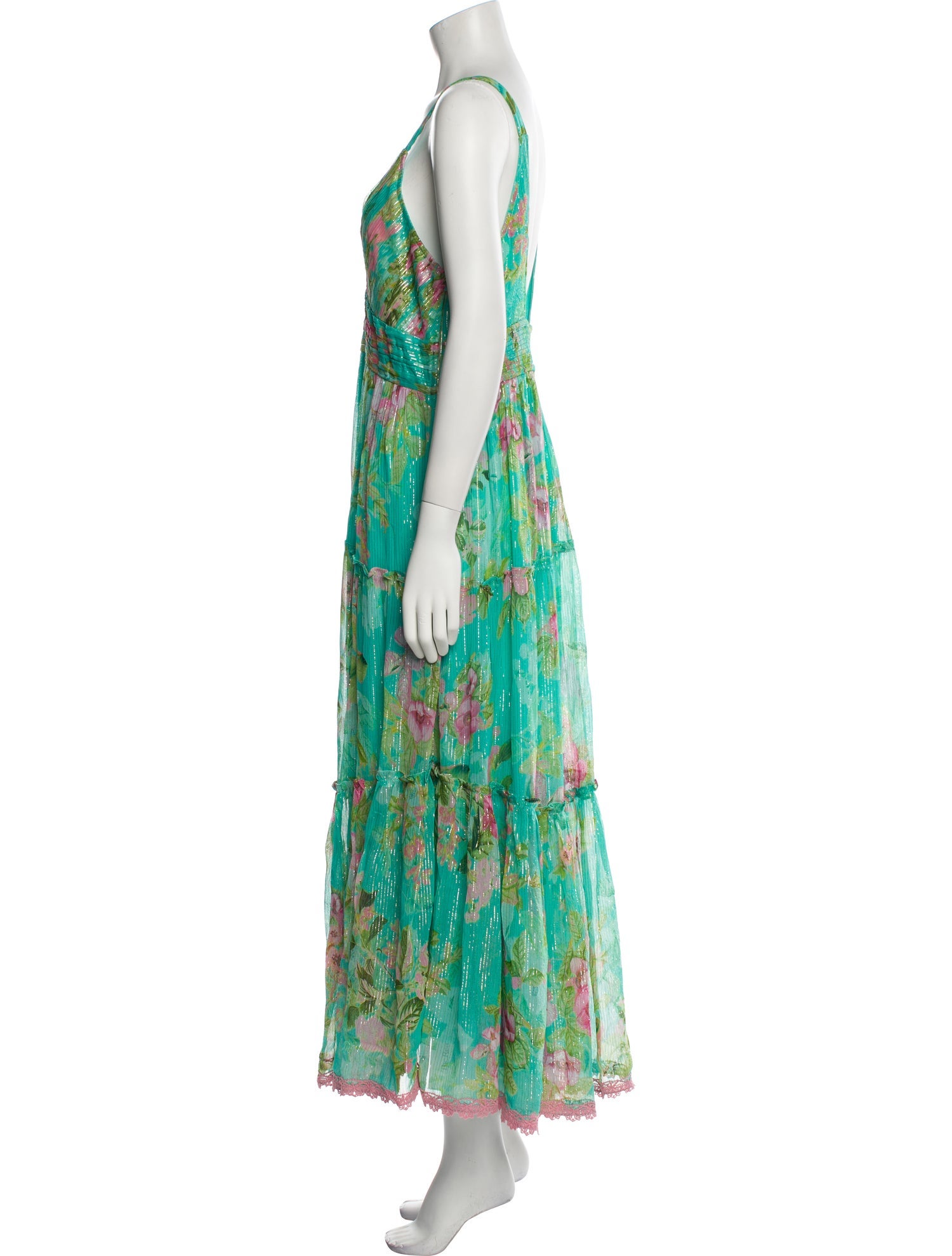 Hemant and Nandita Floral Print Long Dress w/ Tags