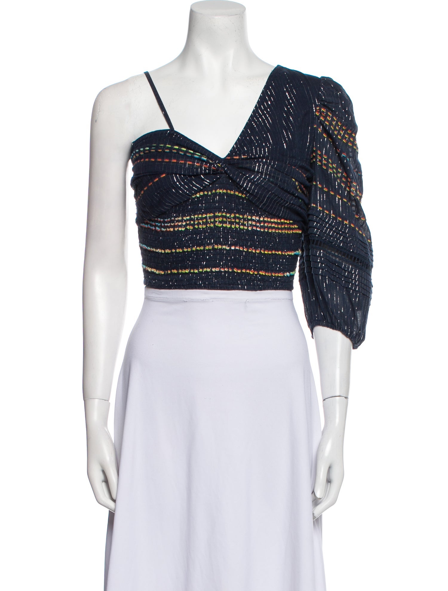 Hemant and Nandita Printed V-Neck Crop Top