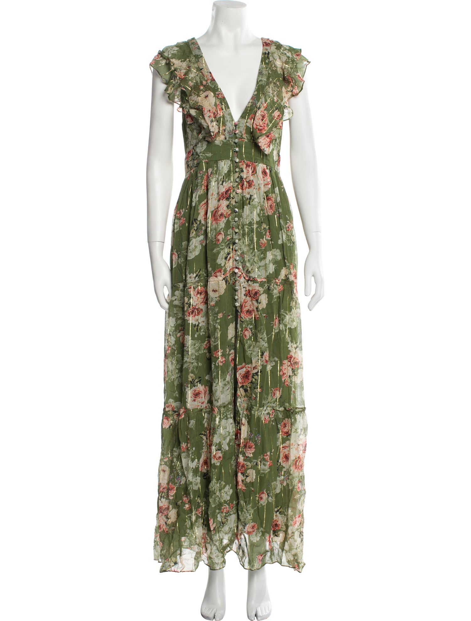 Hemant and Nandita Floral Print Long Dress