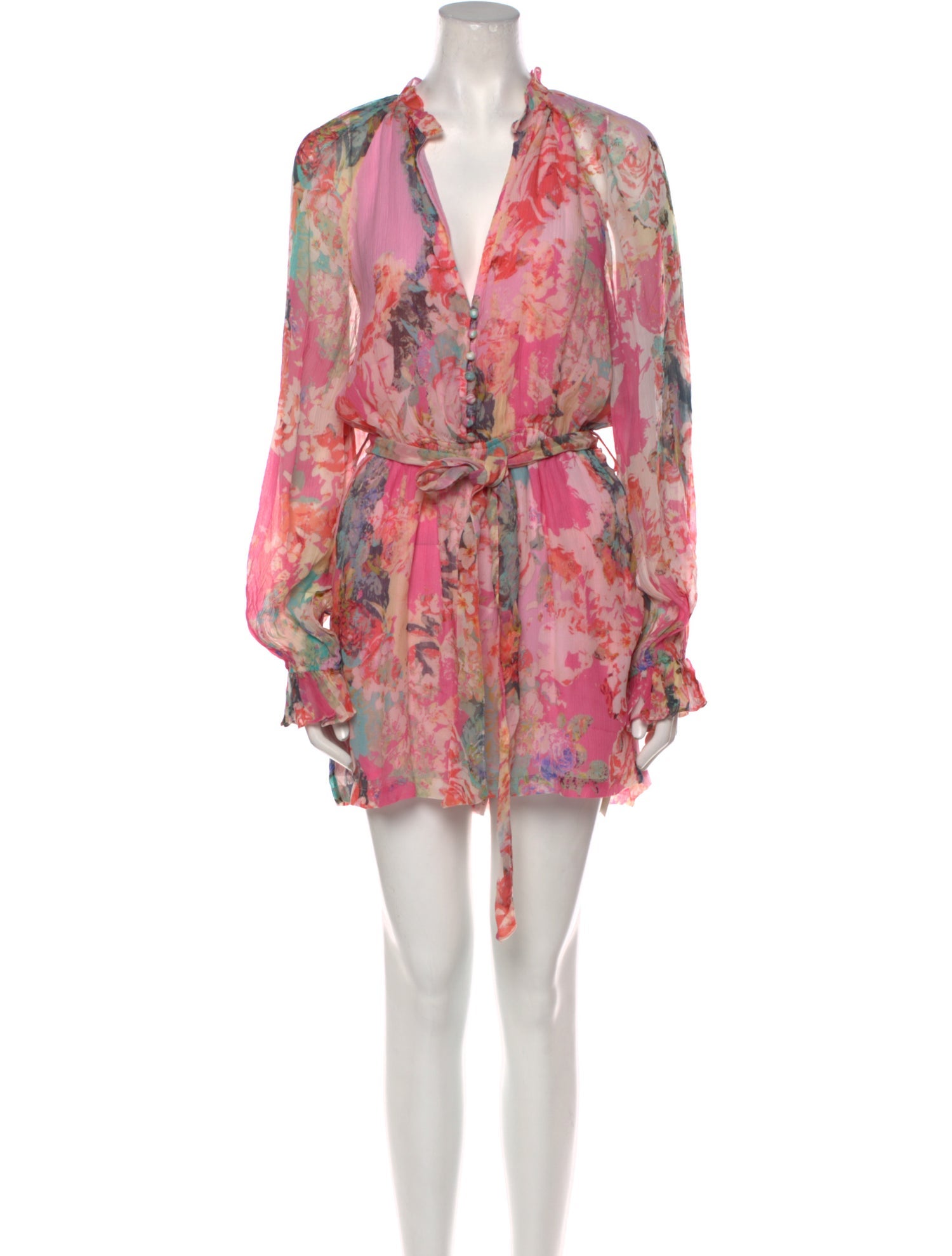 Hemant and Nandita Floral Print Plunge Neckline Romper w/ Tags
