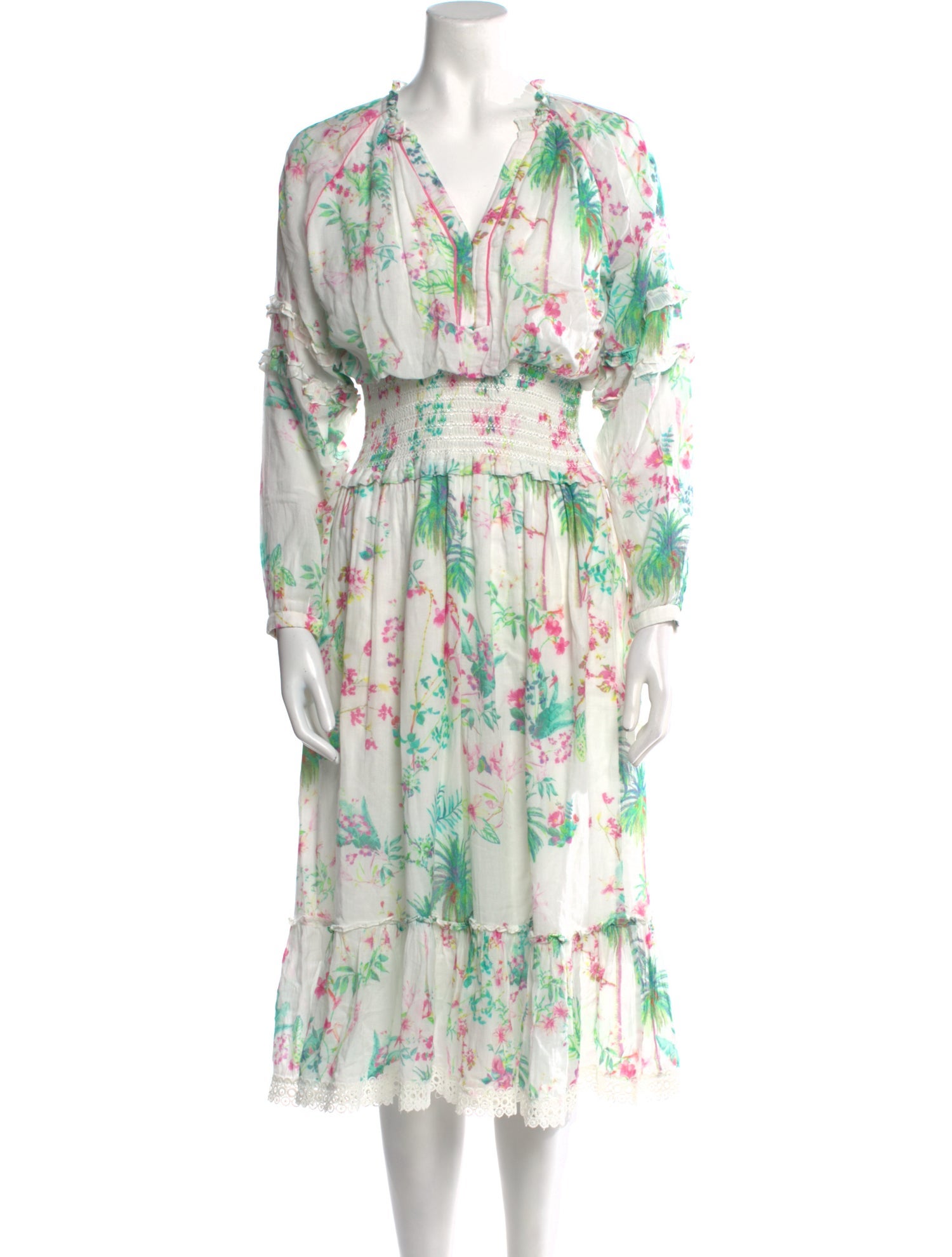 Hemant and Nandita Floral Print Midi Length Dress