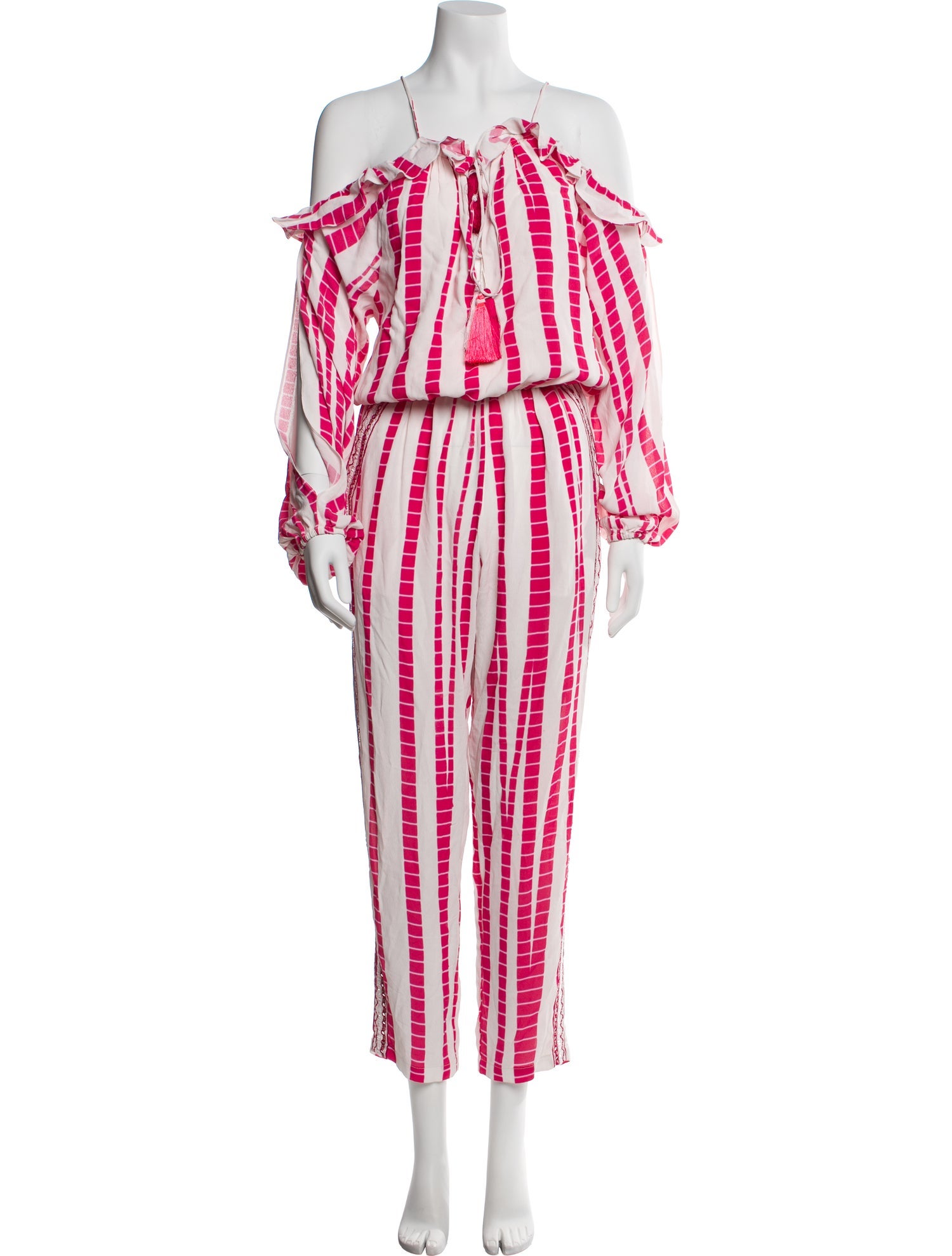 Hemant and Nandita Striped Cowl Neck Jumpsuit