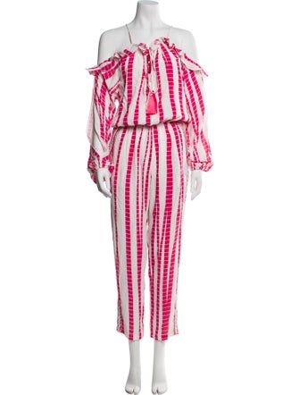 Hemant and Nandita Striped Cowl Neck Jumpsuit