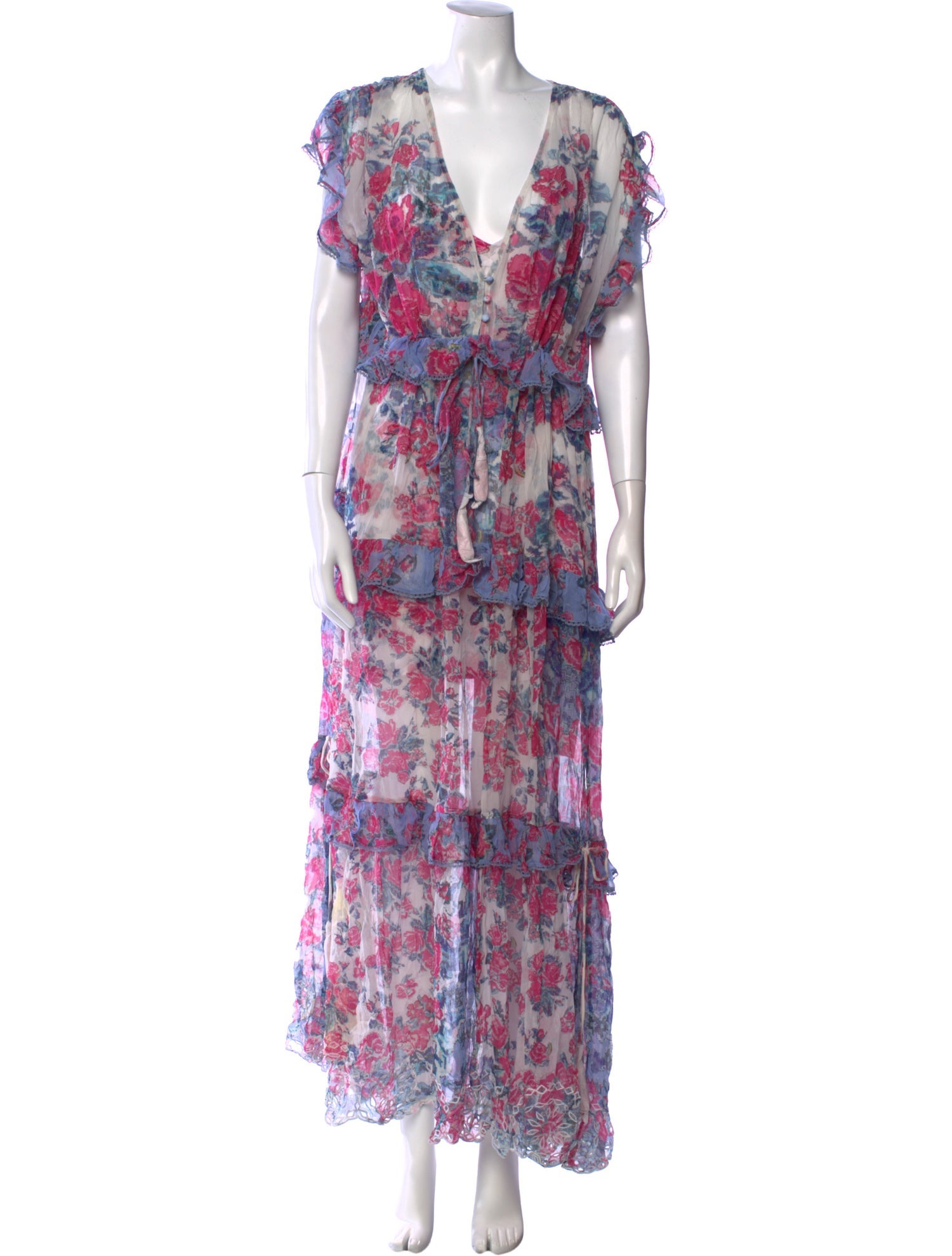 Hemant and Nandita Floral Print Long Dress w/ Tags