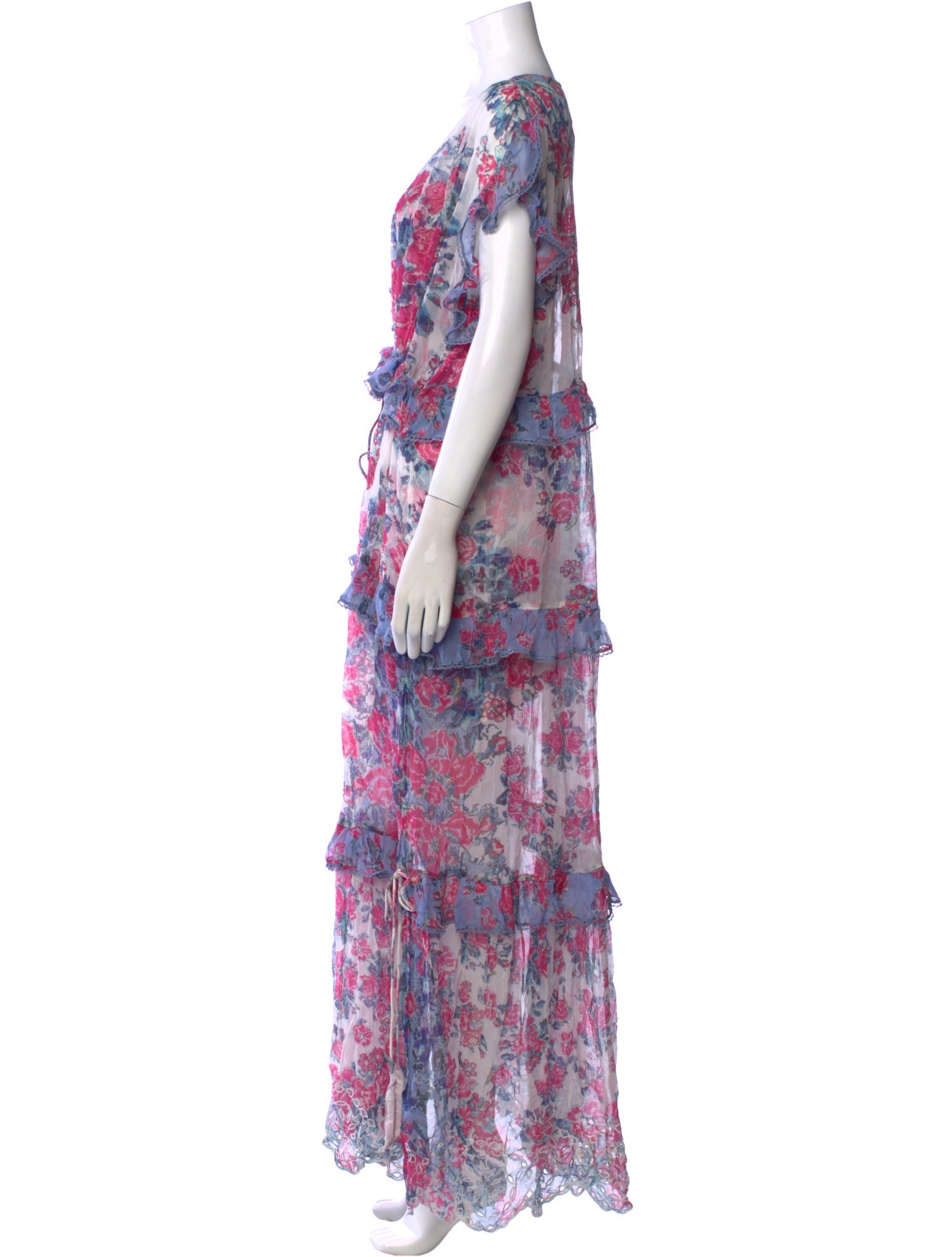 Hemant and Nandita Floral Print Long Dress w/ Tags