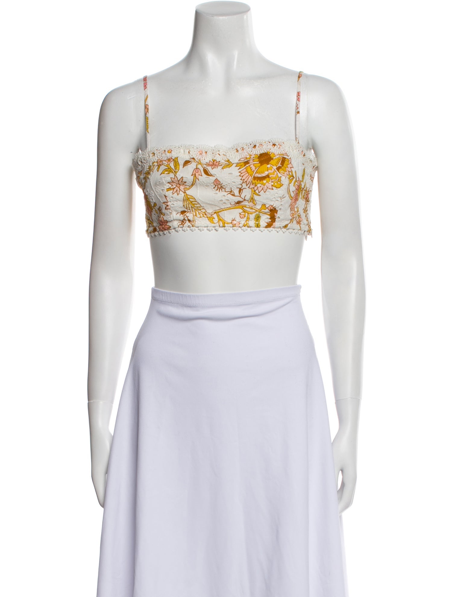 Hemant and Nandita Printed Square Neckline Crop Top w/ Tags