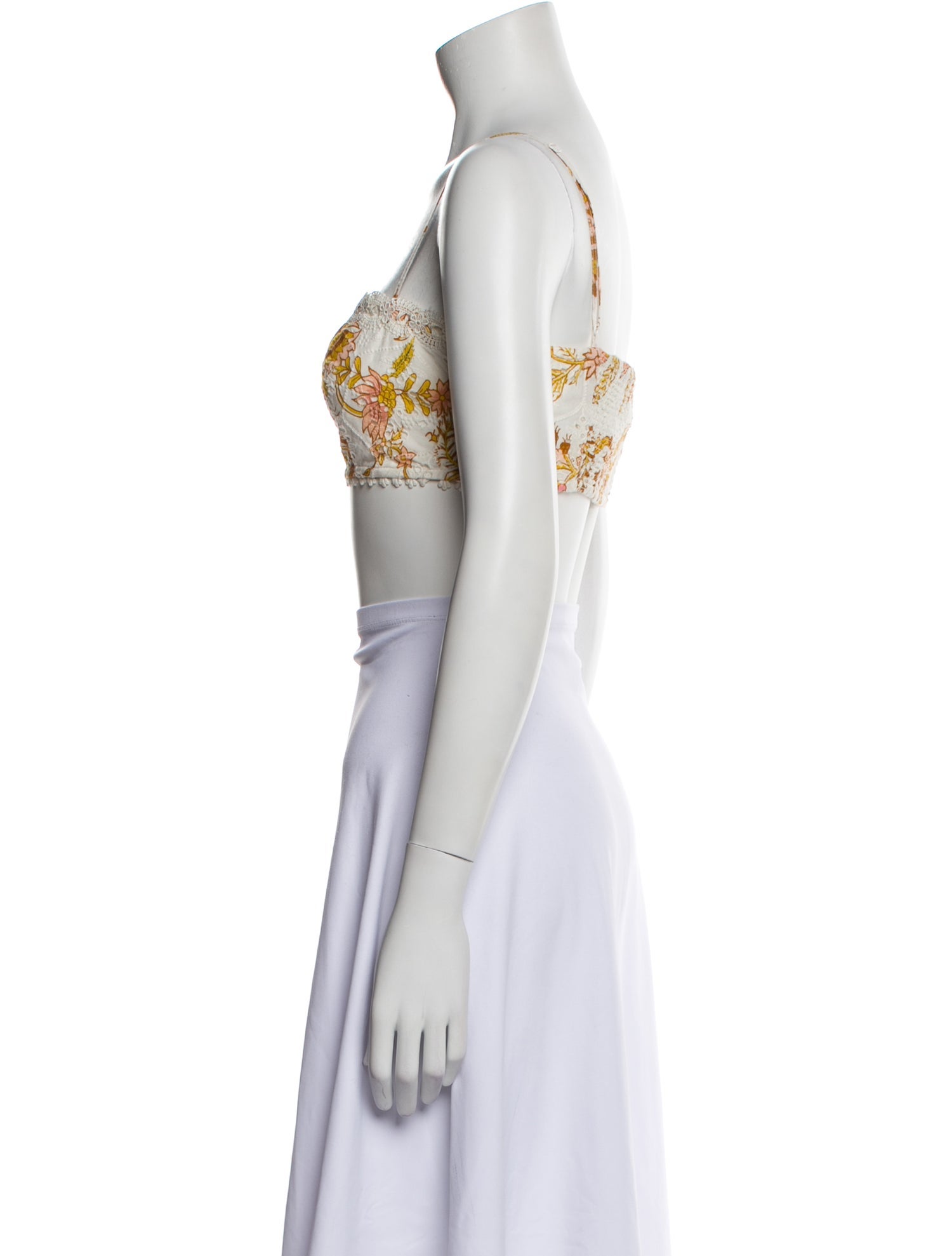 Hemant and Nandita Printed Square Neckline Crop Top w/ Tags