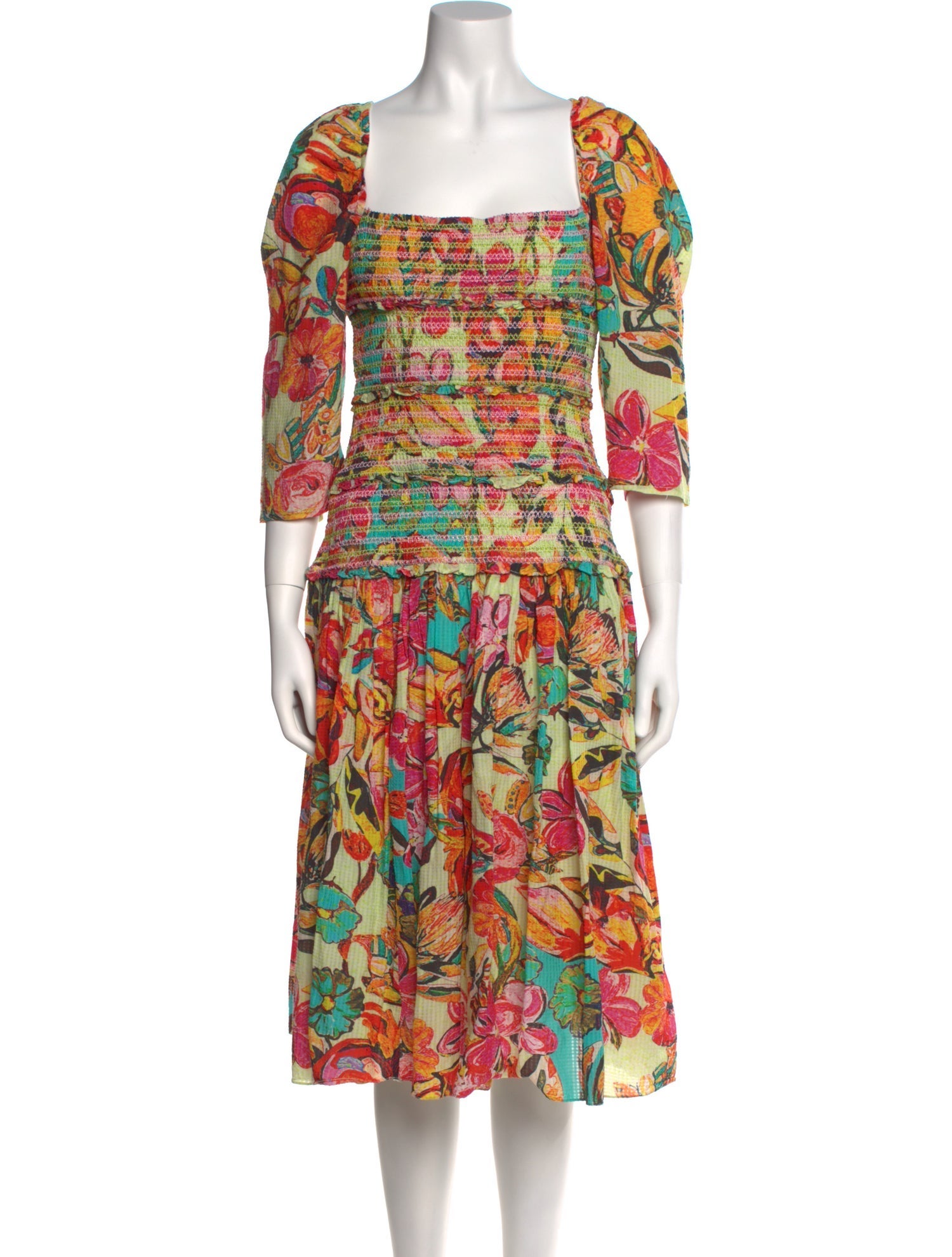 Hemant and Nandita Floral Print Midi Length Dress