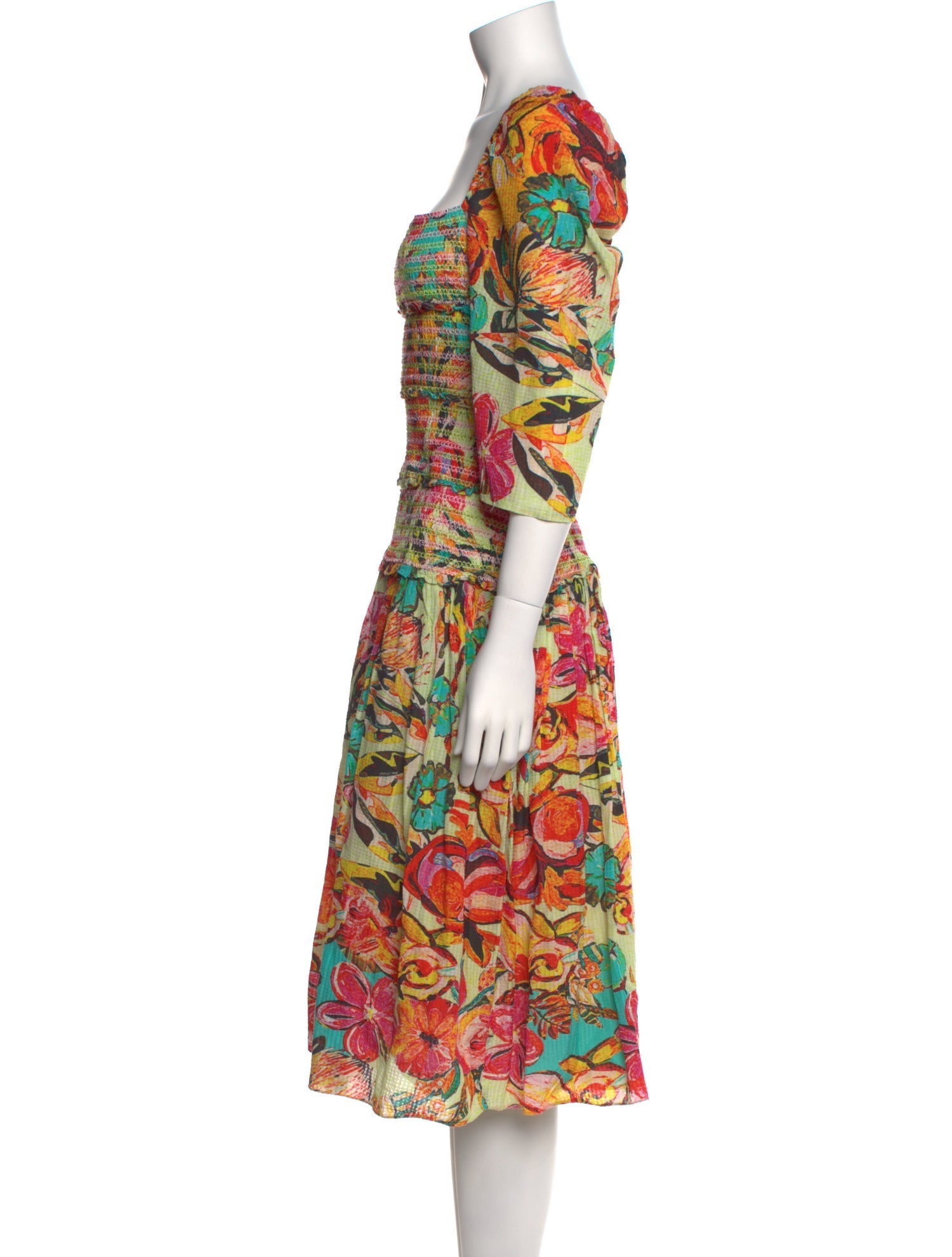 Hemant and Nandita Floral Print Midi Length Dress
