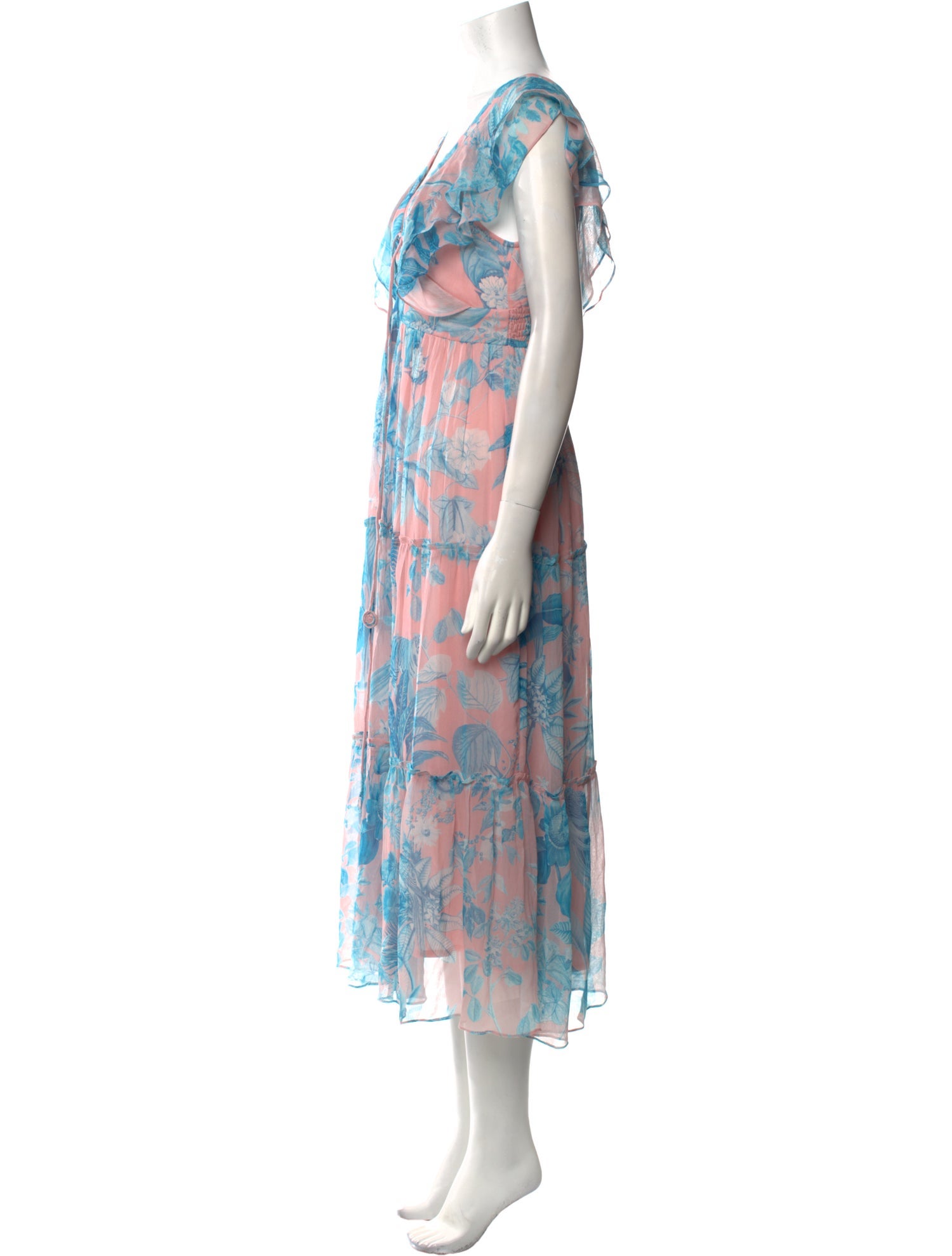Hemant and Nandita Floral Print Midi Length Dress