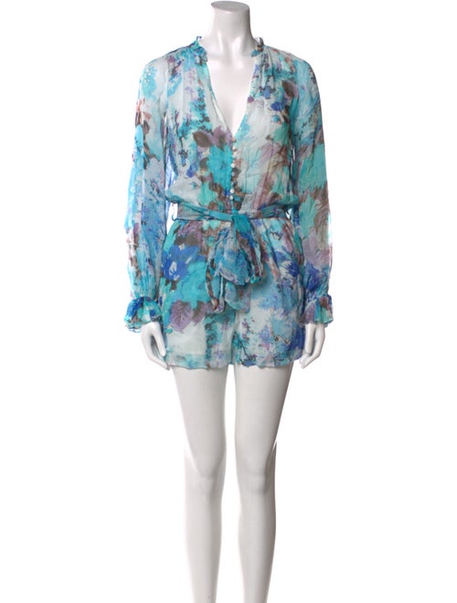 Hemant and Nandita Printed Plunge Neckline Romper