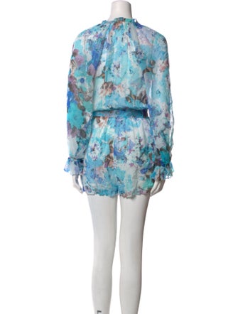 Hemant and Nandita Printed Plunge Neckline Romper