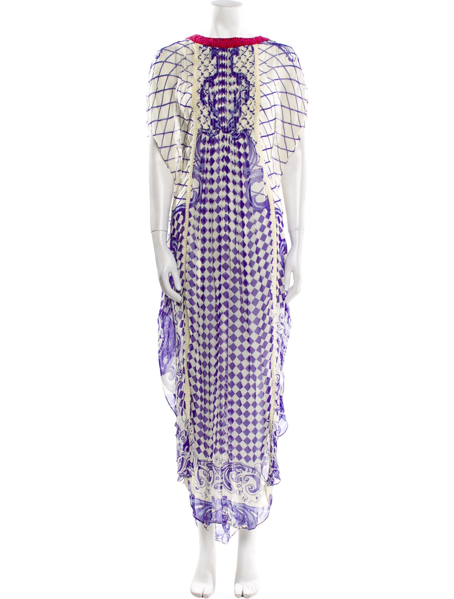 Hemant and Nandita Plaid Print Long Dress