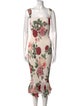 Hemant and Nandita Floral Print Midi Length Dress