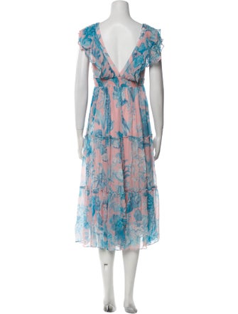 Hemant and Nandita Floral Print Midi Length Dress