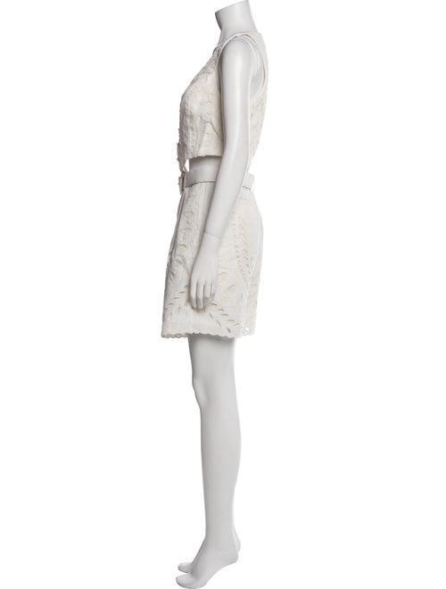 Hemant and Nandita Linen Embroidered Accent Short Set