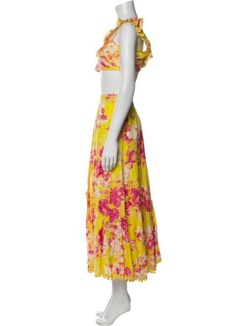 Hemant and Nandita Floral Print Cutout Accent Skirt Set