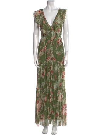 Hemant and Nandita Floral Print Long Dress